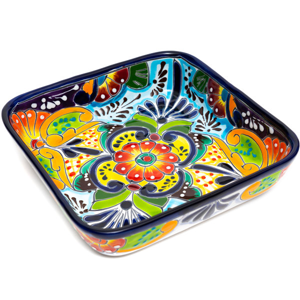 Enchanted Talavera HandPainted Talavera Ceramic Baking Dish Casserole